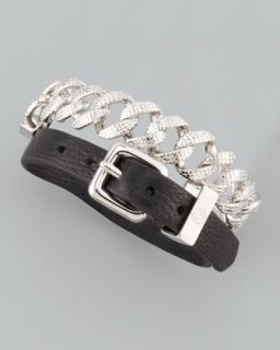 Y1AG5 MARC by Marc Jacobs Chain & Leather Wrap Bracelet, Black