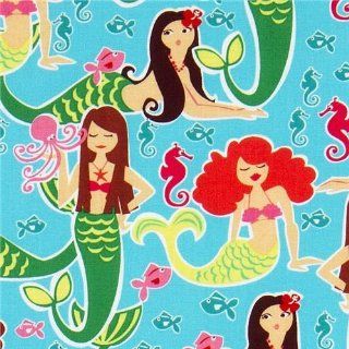 Michael Miller fabric Sea Beauties mermaid fish (Sold in