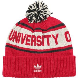 adidas Wisconsin Badgers Cuffed Knit With Pom One Size