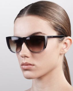 Gucci Butterfly Temple Rimless Sunglasses, Palladium/Rose   Neiman