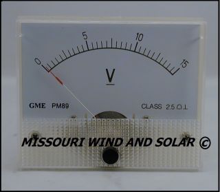 DC 15 Volt Analog Meter for Wind Turbine Generator Solar Panel PV PMA