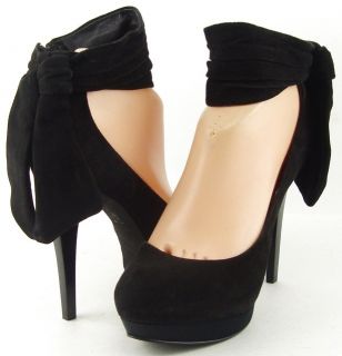  Black Suede Womens Designer Shoes Platform High Heel Pumps 7 5