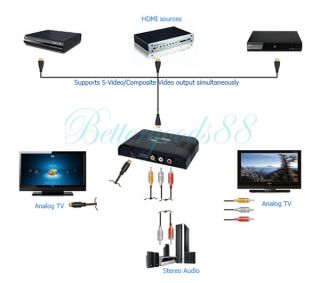 1080p HDMI to Composite AV CVBS s Video Video Audio Splitter Adapter 4