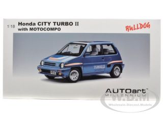 Honda City Turbo II Blue w Motocompo in White 1 18 Autoart 73283