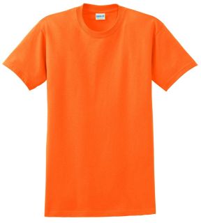 Gildan High Visibility Safety Orange Plain Tee Shirt Mens Neon ANSI T