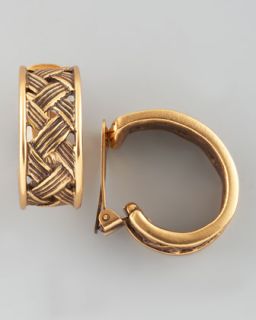 oscar de la renta basketweave clip earrings $ 155