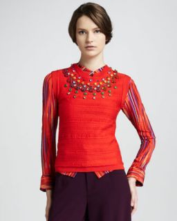 Lafayette 148 New York Cicely Bead Waist Top   