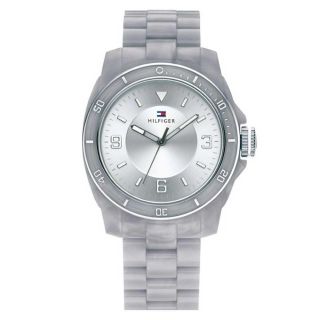 New Tommy Hilfiger Women 1781199 Acrylic Grey Band Round Dial Watch
