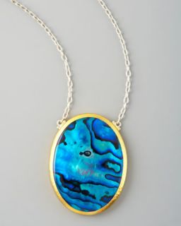 Y157P Gurhan Blue Paua Shell Pendant Necklace
