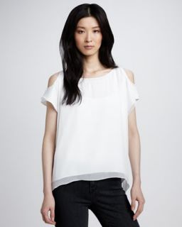  top available in white $ 198 00 alice olivia open shoulder top $ 198