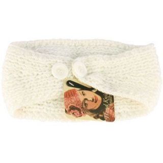  Adjustable Hand Knit Handmade Wide Headwrap Headband Ski White