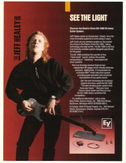 1990 Jeff Healey Photo Electro Voice Wireless Guitar Ad