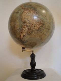 1885 German World Globe by Ludwig J Heymann