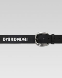 Gucci Cutout Logo Leather Belt   