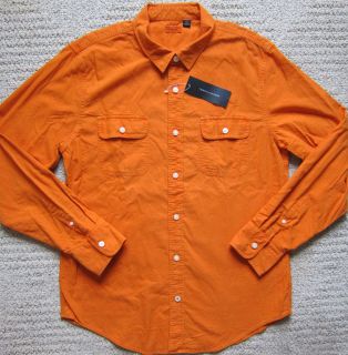 Tommy Hilfiger Orange Premium Denim Shirt Mens M L XL $68