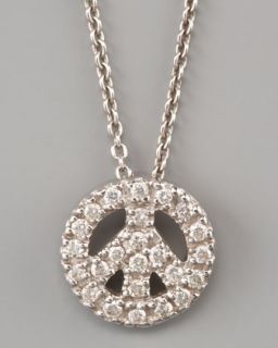 Y179F Roberto Coin Pave Peace Sign Necklace