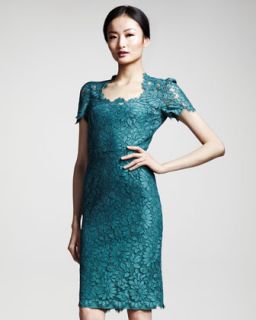 B223V Dolce & Gabbana Floral Lace Short Sleeve Dress