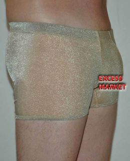 Sexy Mens Sheer Boxer Brief Pouch Short Shiny