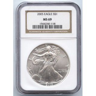 2005 American Silver Eagle ASE Graded MS69 by NGC