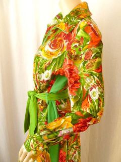  Jumpsuit Floral Psychedelic Wide Leg Mod Hippie Sz Small or Medium S M
