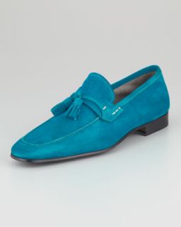 M06C7 Magnanni for  Suede Tassel Loafer, Aqua