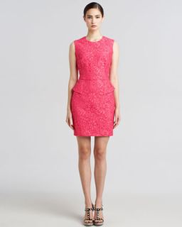 B233R Jason Wu Lace Peplum Sheath Dress, Pink