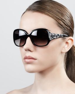 455A Dior Minuit Crystal Encrusted Oversized Wrap Sunglasses