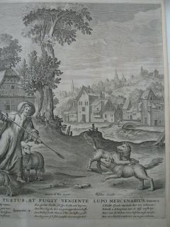  Goltzius Christus als guter Hirte,1630 Engraving Christ Shepherd