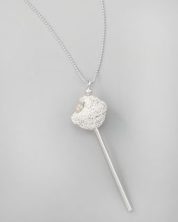 silver crystal encrusted lollipop necklace white $ 180