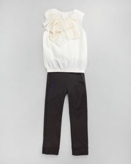 3VVM Baby Dior Ruffled Sleeveless Top & Slim Pants