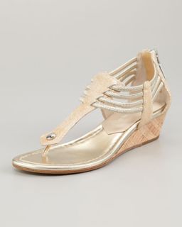 dyna rope strap wedge sandal platino $ 218