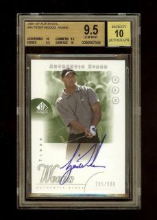 2001 Tiger Woods UD SP Authentic Auto RC BGS 10 9 5