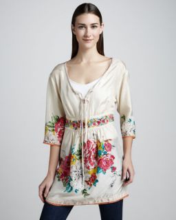 T619H Johnny Was Collection Layered Floral Georgette Blouse, Womens