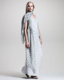 45UX Brunello Cucinelli Sleeveless Knit Combo Dress & Peacock Print