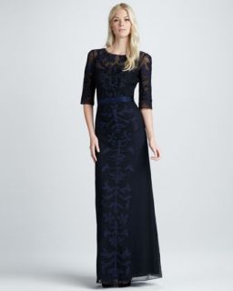 T5QLR Alice by Temperley Floria Embroidered Voile Maxi Dress