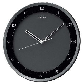 Seiko Wall Clock Quiet Sweep Second Hand Clock Black Metallic Case