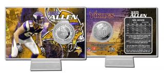 Kansas City Chiefs Jared Allen NFL Silver Medallion Coin Card w
