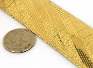 Hefty Wide 14k Solid Gold Textured Ladies Cuff Bracelet