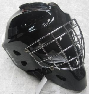 Hackva Hockey Goalie Goal Face Mask Helmet Medium Black Chrome Cage