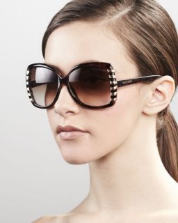  in dark havana $ 390 00 roberto cavalli stripe frame sunglasses