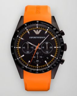 emporio armani sportivo tachymeter watch orange strap $ 345 00 emporio