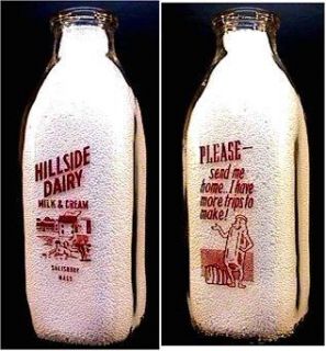 Milk Bottle Square Quart Hillside Dairy Salisbury Mass