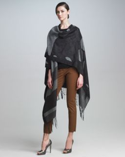 Piazza Sempione Fringe Trimmed Wrap, Leather Applique Tee & Skinny