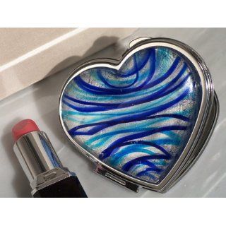 Wedding Favors Murano art deco heart compact mirror silver