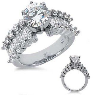 38 Ct.Diamond Engagement Ring with Sidestones Jewelry 