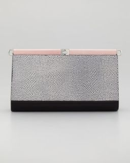  colorblock clutch bag available in black white coral $ 395 00 diane