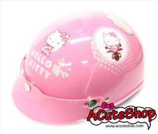 Hello Kitty on Bike Motor Half Helmet Harley Style Pink