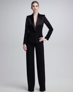 3VX8 Jean Paul Gaultier Mixed Fabric Tuxedo Jacket & High Waist Pants