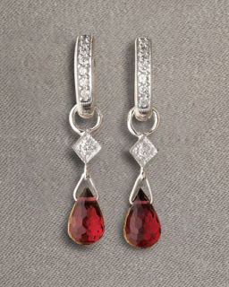 judefrances jewelry diamond hoop earrings garnet charms $ 590 590