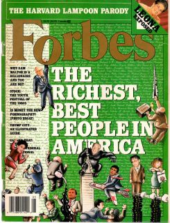   LAMPOON Forbes Parody RICHEST 400 People America HELMSLEY Foldout